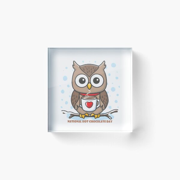 Item preview, Owl drinking hot chocolate designed and sold by r105.