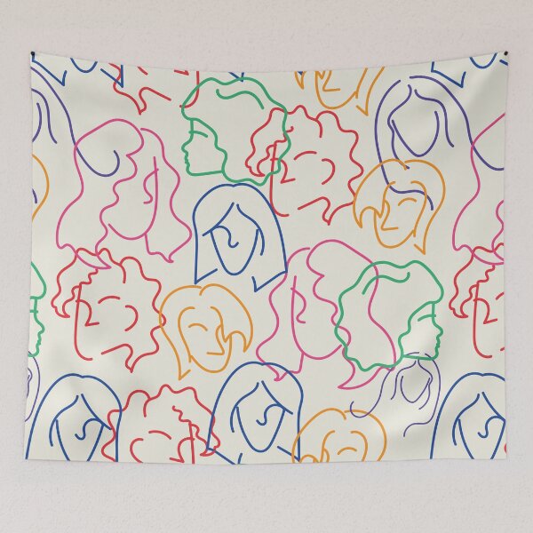 Item preview, Girls Diversity - colorful girls pattern designed and sold by ArtistryWhims.