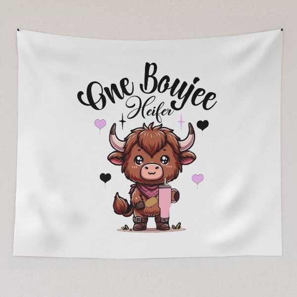 Item preview, One Boujee Heifer , Heifer Valentine, Highland Cow Valentine , Valentine Day designed and sold by pugshowsfashion.