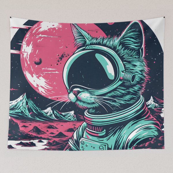 Item preview,  Cat astronaut on the moon designed and sold by TheRealmWithin.