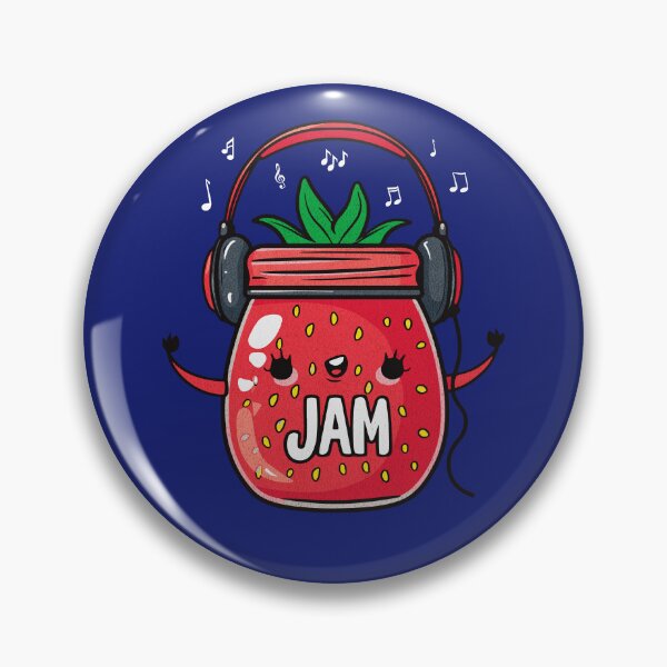 Item preview, Jammin' Strawberry Beats - Musical Jam Jar Design designed and sold by Sir Meow Meow.