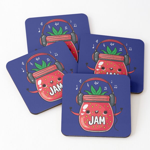 Item preview, Jammin' Strawberry Beats - Musical Jam Jar Design designed and sold by Sir Meow Meow.