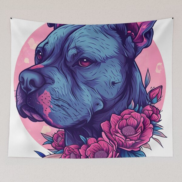 Item preview, Amstaff in flowers designed and sold by TheRealmWithin.