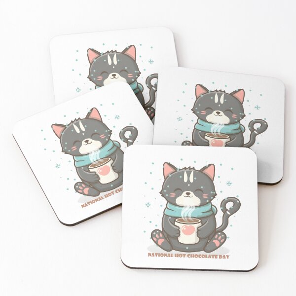 Item preview, Cat drinking hot chocolate designed and sold by r105.