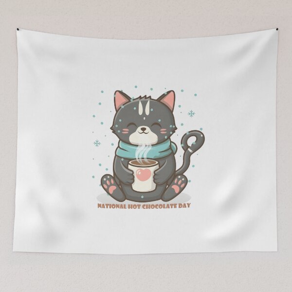 Item preview, Cat drinking hot chocolate designed and sold by r105.