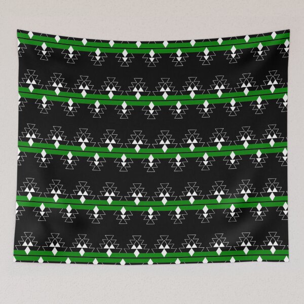 Item preview, Green on Black Native Woven Stories designed and sold by NDNlook.
