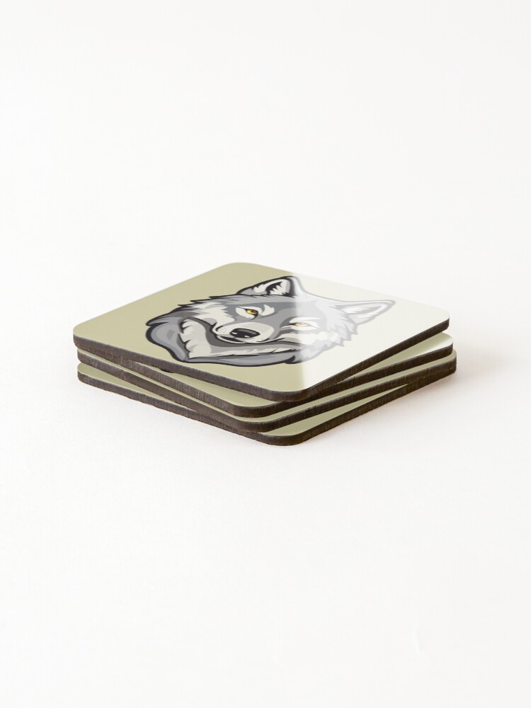 Thumbnail 4 of 5, Coasters (Set of 4), snow wolf designed and sold by StickerLab4.