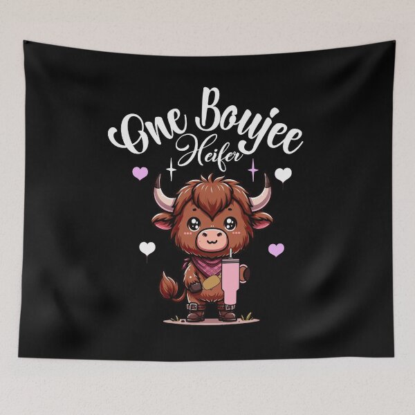Item preview, One Boujee Heifer , Heifer Valentine, Highland Cow Valentine , Valentine Day designed and sold by pugshowsfashion.