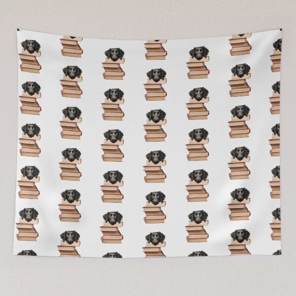 Item preview, Perro perdiguero de pelo rizado y libros designed and sold by TheAnimalZ00.
