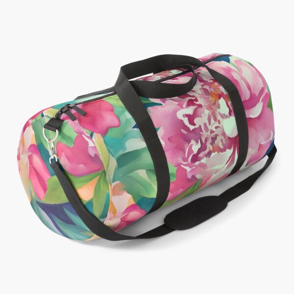 Item preview, Pink watercolor peonies on navy blue designed and sold by SophieClimaArt.