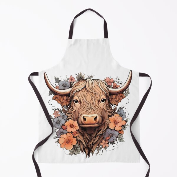 Item preview, Highland Cow with Floral designed and sold by ArtFromBeyond.