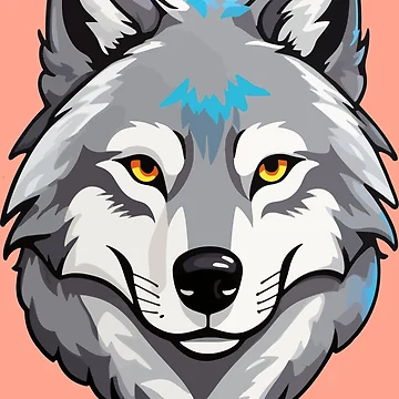 Artwork thumbnail, happy blue wolf by StickerLab4