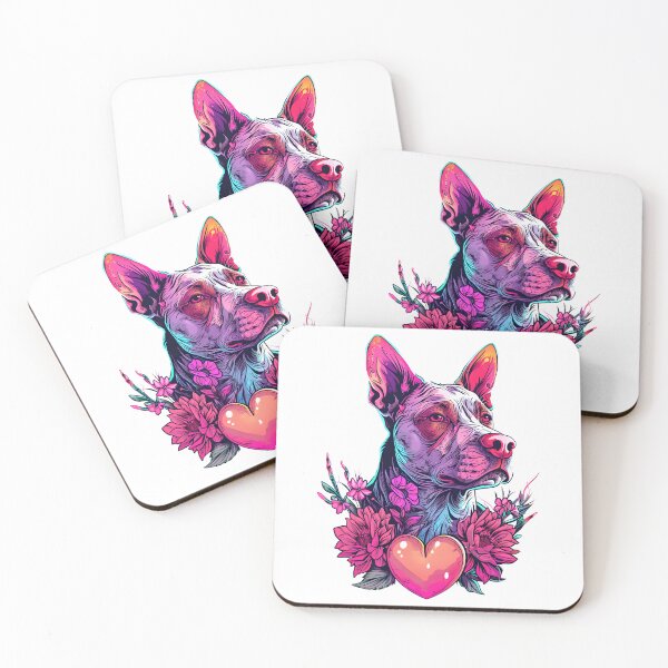 Item preview, Dog with heart and flowers designed and sold by TheRealmWithin.