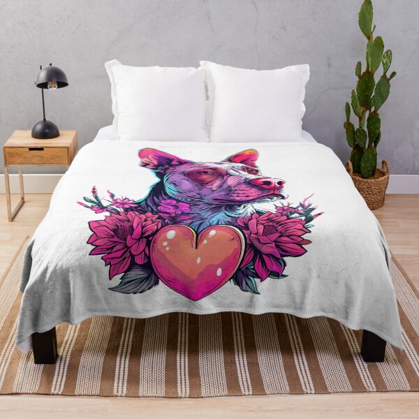 Item preview, Dog with heart and flowers designed and sold by TheRealmWithin.