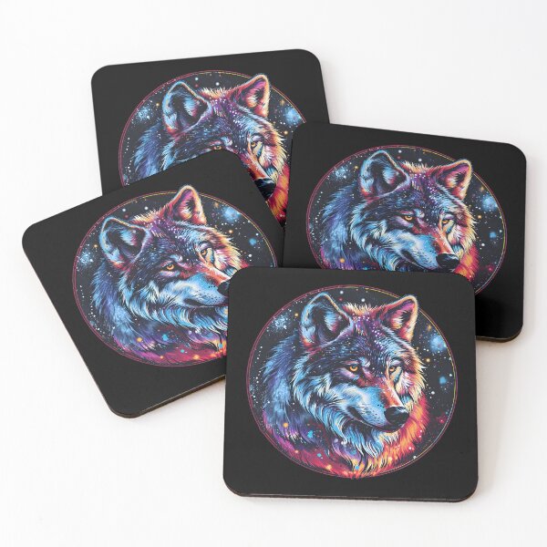 Item preview, Cosmic Colorful Wolf designed and sold by ArtbyAiGallery.