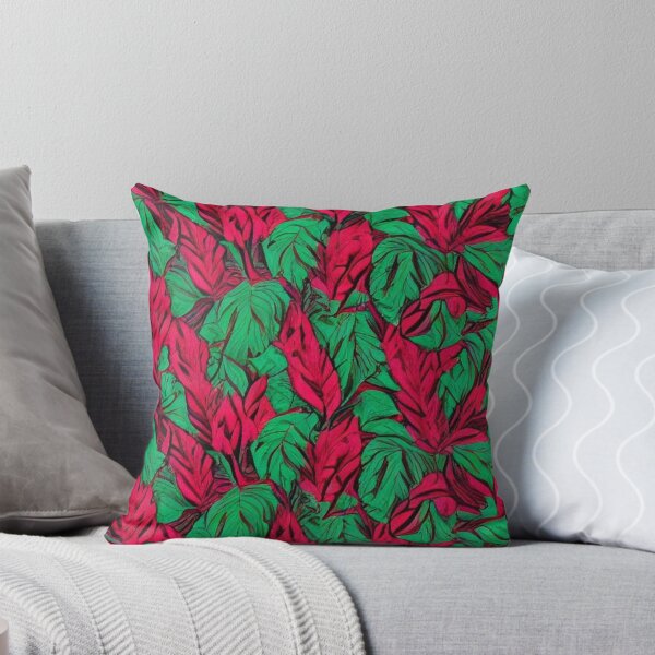 Item preview, Abstract Red and Green Leaf Pattern designed and sold by calibrit.