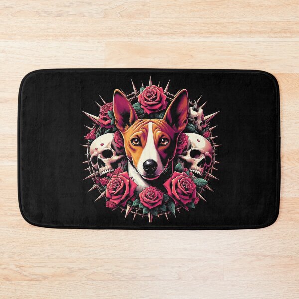 Item preview, Basenji, Skulls and Roses designed and sold by LojaKoru.