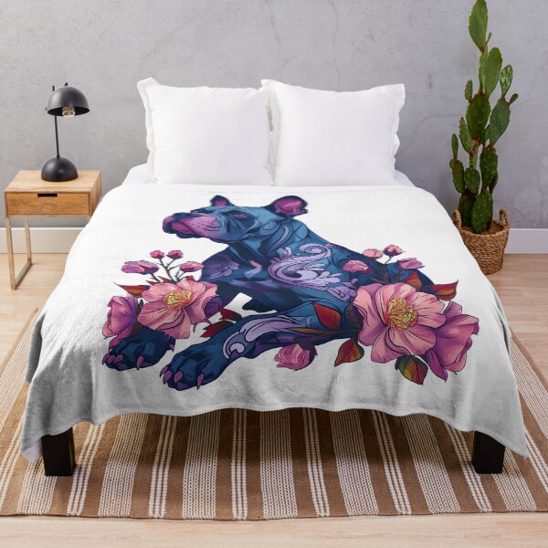 Item preview, French bulldog in flowers designed and sold by TheRealmWithin.