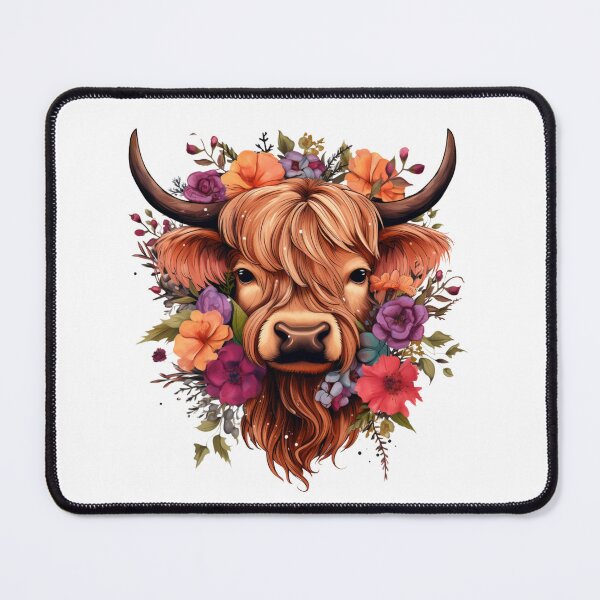 Item preview, Highland Cow with Floral designed and sold by ArtFromBeyond.
