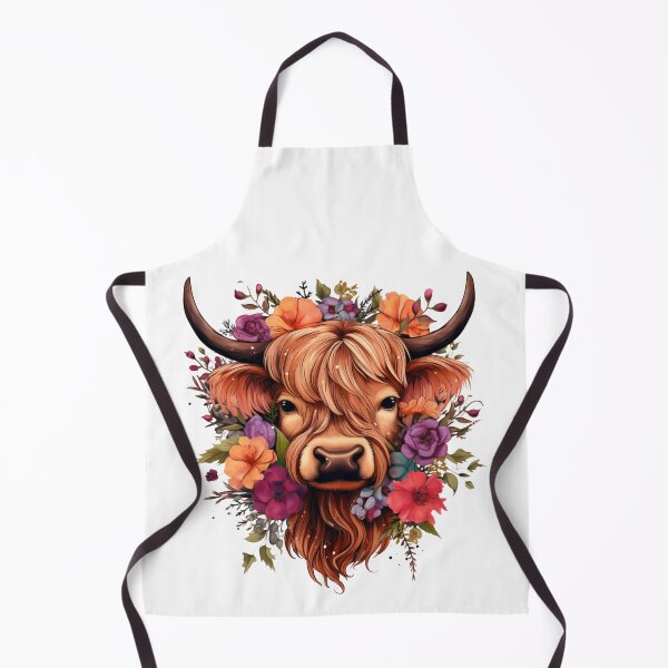 Item preview, Highland Cow with Floral designed and sold by ArtFromBeyond.