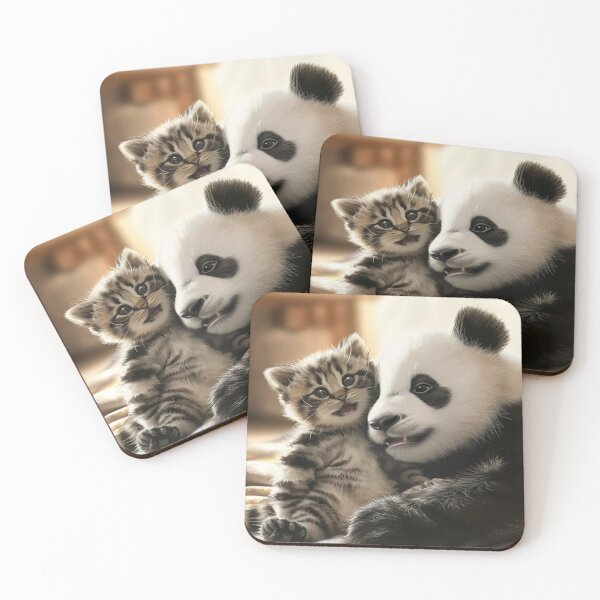 Item preview, Heartwarming Cute Animals Playful Baby Panda Furry Kitten Unique Pet Art C116-01 designed and sold by MPCFICTION.