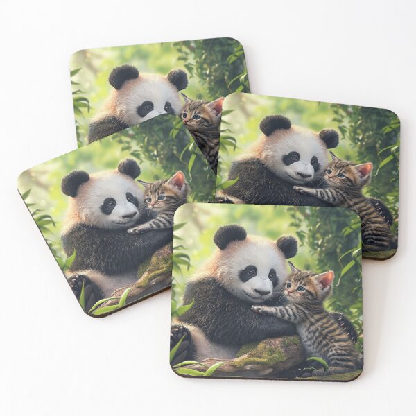 Item preview, Heartwarming Cute Animals Playful Baby Panda Furry Kitten Unique Pet Art C116-02 designed and sold by MPCFICTION.