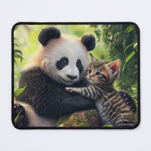 Item preview, Heartwarming Cute Animals Playful Baby Panda Furry Kitten Unique Pet Art C116-02 designed and sold by MPCFICTION.