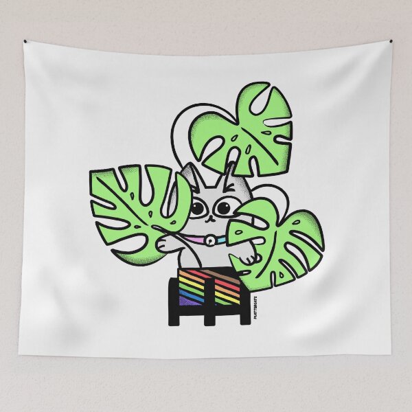 Item preview, Rainbow Pride Cat in Plant designed and sold by plattercat.