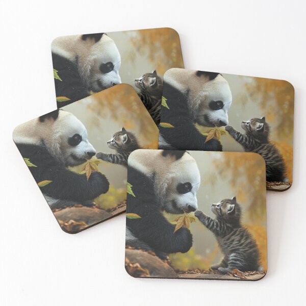 Item preview, Heartwarming Cute Animals Playful Baby Panda Furry Kitten Unique Pet Art C116-03 designed and sold by MPCFICTION.