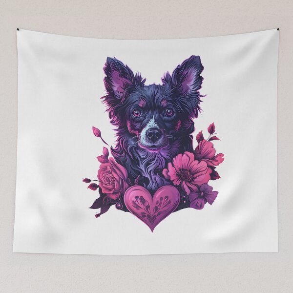Item preview, Border collie in flowers designed and sold by TheRealmWithin.