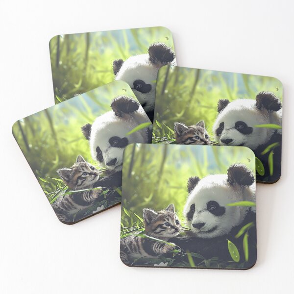 Item preview, Heartwarming Cute Animals Playful Baby Panda Furry Kitten Unique Pet Art C116-04 designed and sold by MPCFICTION.