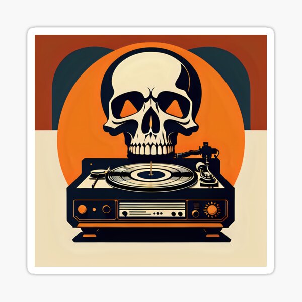 Item preview, Skull Record Player designed and sold by BoohouseBooks.