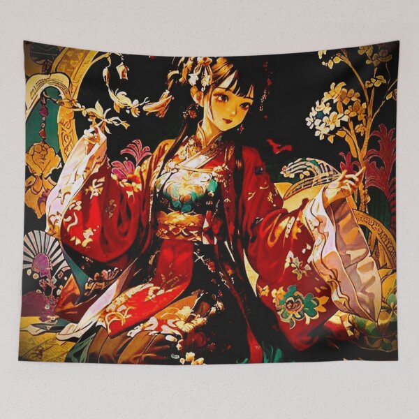 Item preview, Japanese Girl in Folk Lore Costume designed and sold by SoulArtSara.