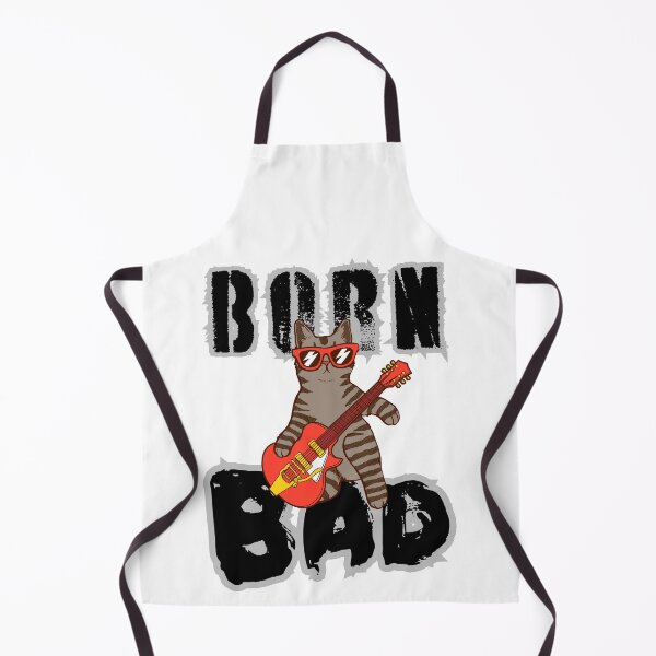 Item preview, Born Bad, bad cat guitarist, cool cat on guitar with a bad attitude designed and sold by QuirkyTease.