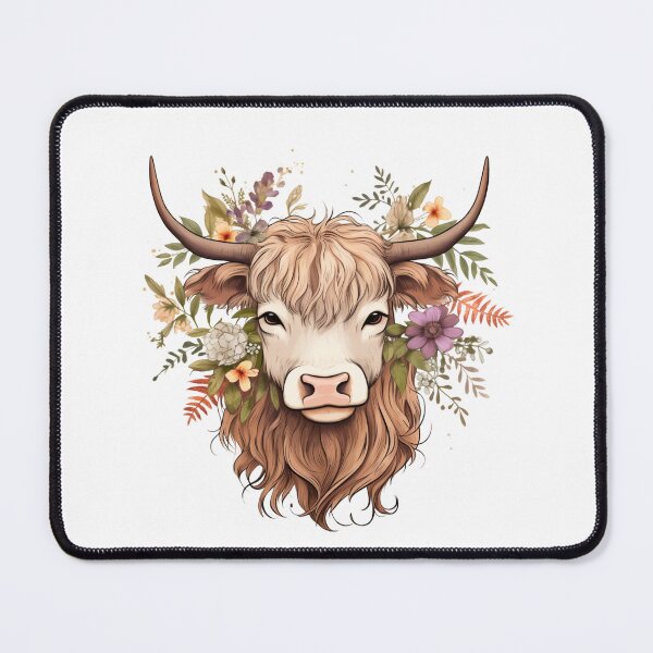 Item preview, Highland Cow with Floral designed and sold by ArtFromBeyond.