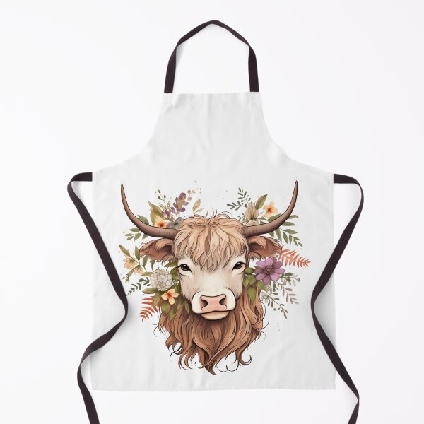 Item preview, Highland Cow with Floral designed and sold by ArtFromBeyond.