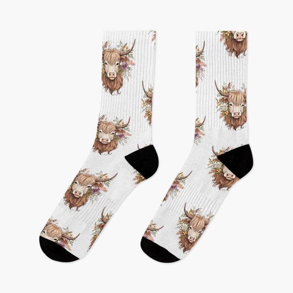 Item preview, Highland Cow with Floral designed and sold by ArtFromBeyond.