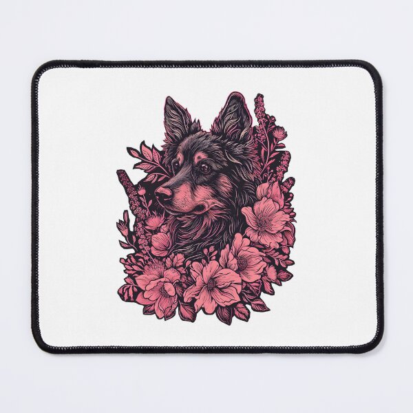 Item preview, German Shepherd in flowers designed and sold by TheRealmWithin.