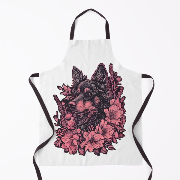 Item preview, German Shepherd in flowers designed and sold by TheRealmWithin.