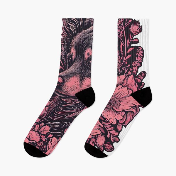 Item preview, German Shepherd in flowers designed and sold by TheRealmWithin.