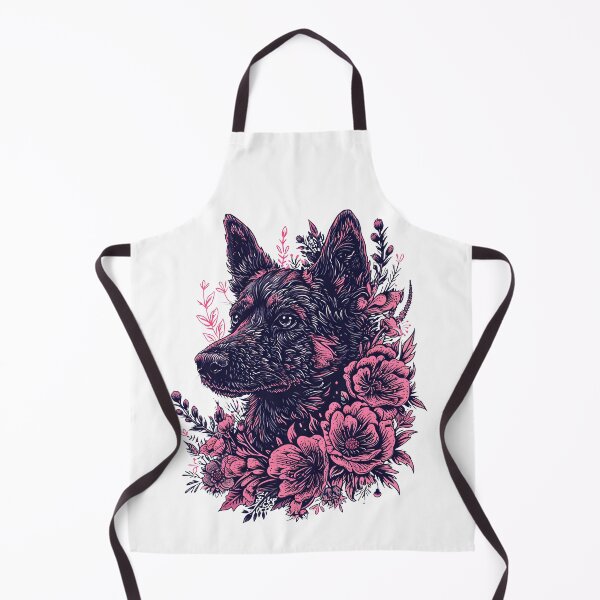 Item preview, German Shepherd in flowers designed and sold by TheRealmWithin.