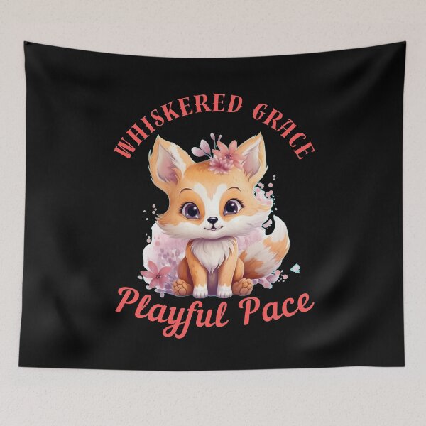 Item preview, Whiskered Grace, Playful Pace. retro fox designed and sold by FoxVibes.