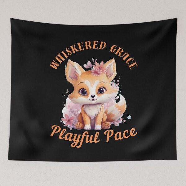 Item preview, Whiskered Grace, Playful Pace. fox watercolor designed and sold by FoxVibes.