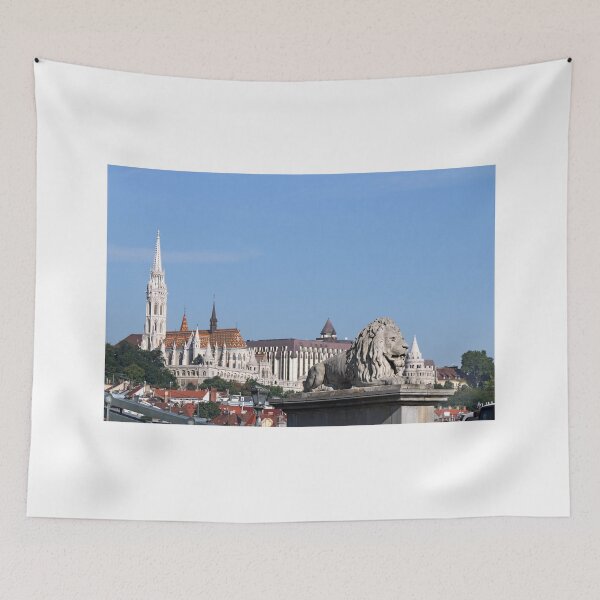 Item preview, chain bridge lion statue and Fisherman bastion Budapest designed and sold by goceris.