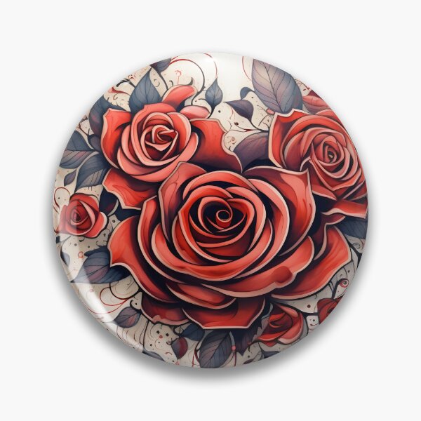 Item preview, Pen and Ink Rose tattoo print designed and sold by dcrc.