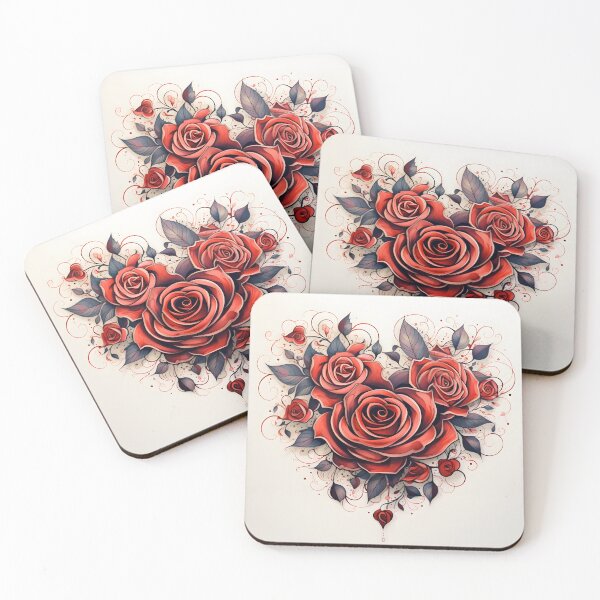 Item preview, Pen and Ink Rose tattoo print designed and sold by dcrc.