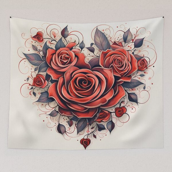 Item preview, Pen and Ink Rose tattoo print designed and sold by dcrc.