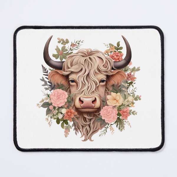 Item preview, Highland Cow with Floral designed and sold by ArtFromBeyond.