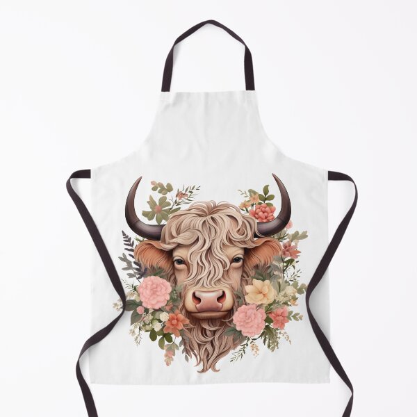 Item preview, Highland Cow with Floral designed and sold by ArtFromBeyond.