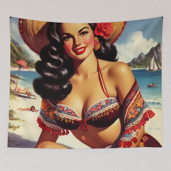 Item preview, Chica pin up de playa vintage designed and sold by PulpVintage.
